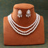 Triple layer pearl necklace set with statement pearl earrings from Trenzify Store