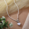 Pearl chain necklace with heart charm and silver polish finish from Trenzify Store