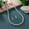 Long pearl necklace set with matching drop earrings from Trenzify Store