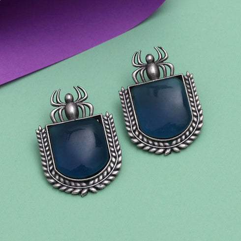 Bold Spider Motif Oxidised Earrings from Trenzify Store.