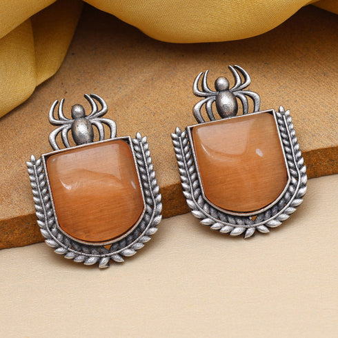 Bold Spider Motif Oxidised Earrings from Trenzify Store.