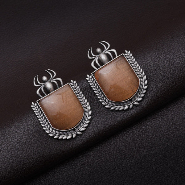 Bold Spider Motif Oxidised Earrings from Trenzify Store.