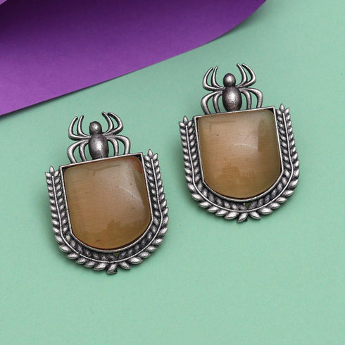Bold Spider Motif Oxidised Earrings from Trenzify Store.
