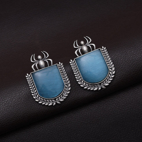 Bold Spider Motif Oxidised Earrings from Trenzify Store.