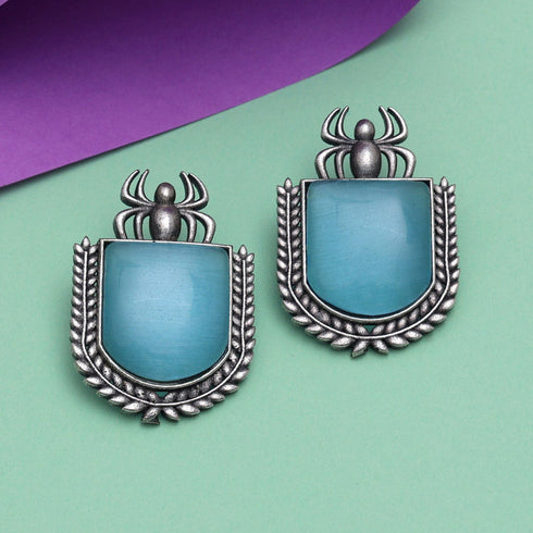 Bold Spider Motif Oxidised Earrings from Trenzify Store.