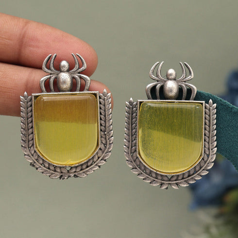 Bold Spider Motif Oxidised Earrings from Trenzify Store.