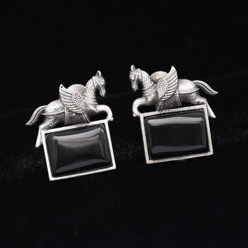 Majestic Pegasus Motif Oxidised Earrings from Trenzify Store.