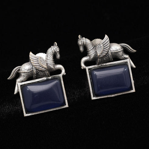 Majestic Pegasus Motif Oxidised Earrings from Trenzify Store.