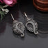 Oxidized silver paisley drop earrings with floral detailing β Trenziy Store