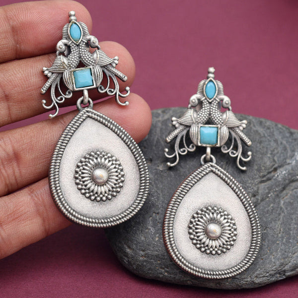 Royal Peacock Motif Oxidised Earrings from Trenzify Store.