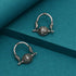 Oxidized silver tribal hoop earrings with vintage ethnic design – Trenziy Store