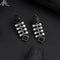 Oxidised Black Stone & Pearl Drop Earrings from Trenzify Store