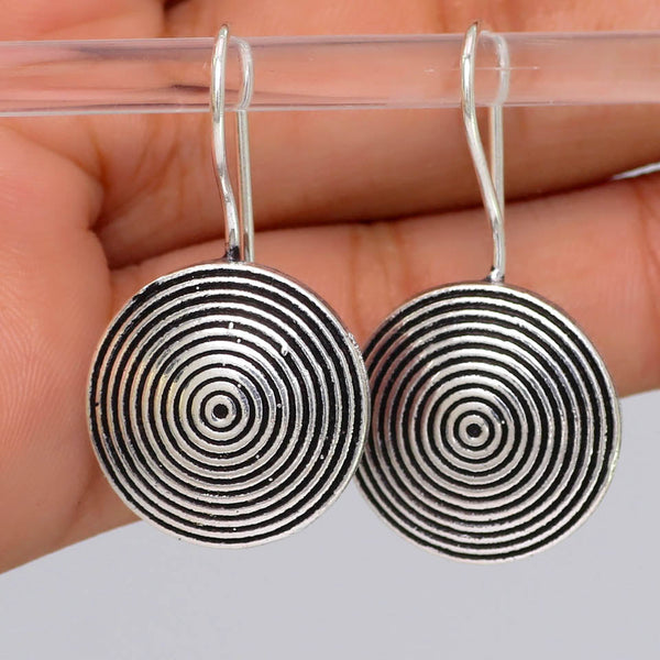 Beautiful Spiral Pattern Oxidised Earrings from Trenzify Store.