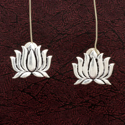 Beautiful Lotus Oxidised Earrings from Trenzify Store.