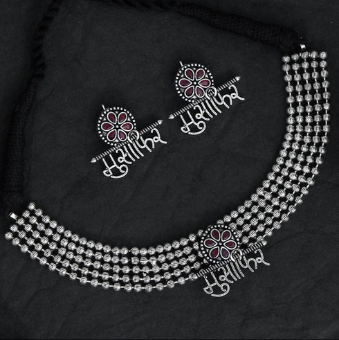 Beautiful Oxidized Choker Necklace Set for Women from Trenzify Store.