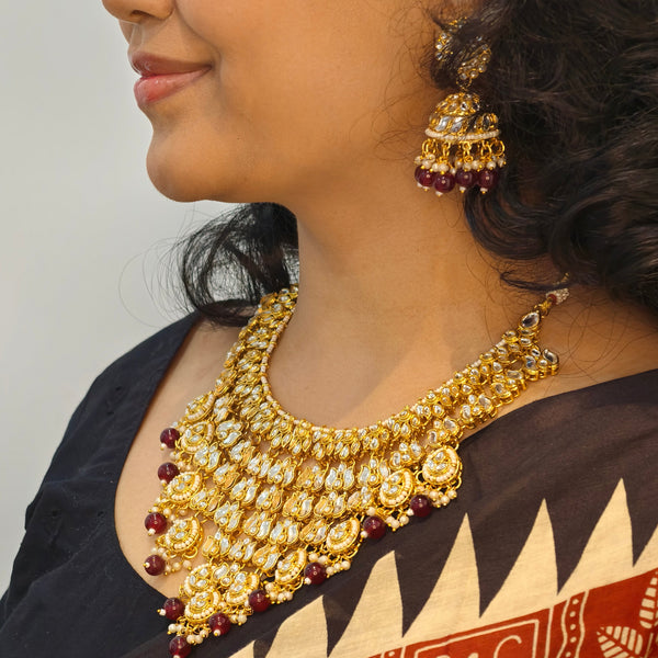 Royal Kundan Bridal Necklace Set for Women from Trenzify Store.