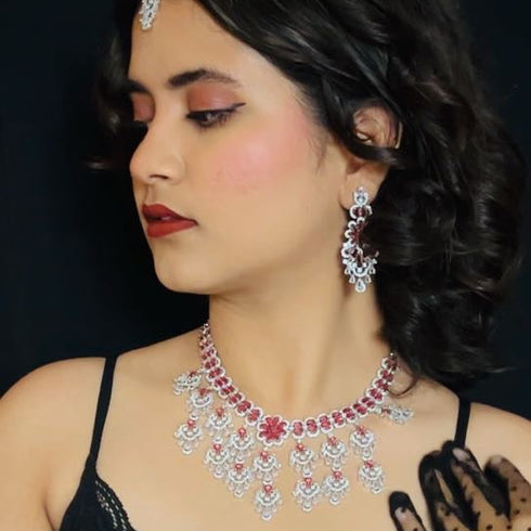 American Diamond Necklace Set from Trenzify Store.