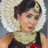 Model wearing traditional Kundan bridal jewelry set with choker necklace, jhumka earrings and maang tikka – imitation jewelry from Trenzify Store.