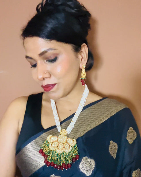 Beautiful Kundan Beaded Necklace Set for Women from Trenzify Store.