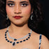 American Diamond (CZ) blue stone necklace set with matching earrings β imitation jewelry from Trenzify Store.