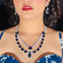American Diamond (CZ) blue stone necklace set with matching earrings β imitation jewelry from Trenzify Store.