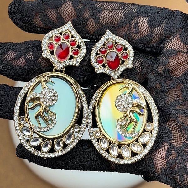 Holographic Crystal Bird Statement Earrings from Trenzify Store.