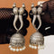 Antique Twin Peacock Jhumka Earrings with Pearl Drops from Trenzify Store.