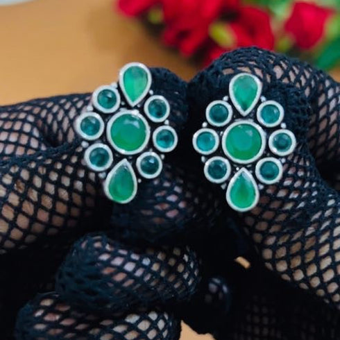 Vintage Gemstone Stud Earrings from Trenzify Store.