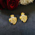 Molten Heart anti-tarnish enamel stud earrings in white with high gold plating on stainless steel from Trenzify Store