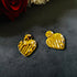 Molten Heart anti-tarnish enamel stud earrings in black with high gold plating on stainless steel from Trenzify Store