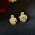 Molten Heart anti-tarnish enamel stud earrings in white with high gold plating on stainless steel from Trenzify Store