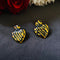 Molten Heart anti-tarnish enamel stud earrings in black with high gold plating on stainless steel from Trenzify Store