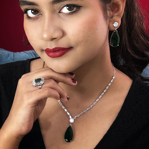 Designer Beautiful Stone Party Wear Necklace Set