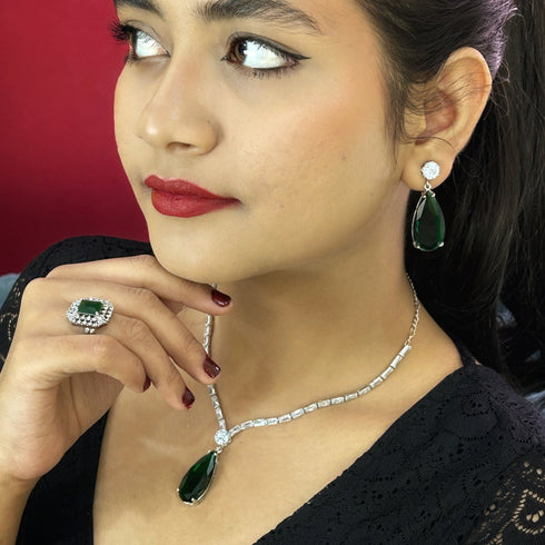 Designer Beautiful Stone Party Wear Necklace Set