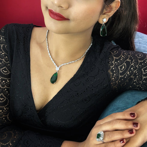 Designer Beautiful Stone Party Wear Necklace Set