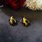 Luna Melt anti-tarnish enamel stud earrings in black with high gold plating and glossy enamel finish from Trenzify Store