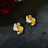 Luna Melt anti-tarnish enamel stud earrings in white with high gold plating and glossy enamel finish from Trenzify Store