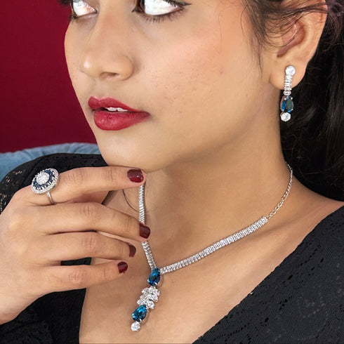 Designer Beautiful Stone Party Wear Necklace Set