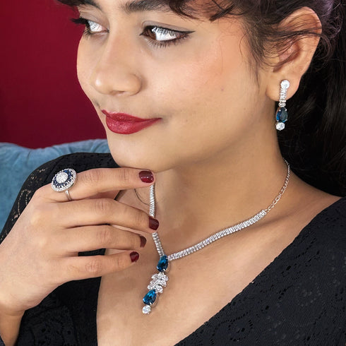 Designer Beautiful Stone Party Wear Necklace Set