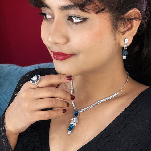 Designer Beautiful Stone Party Wear Necklace Set