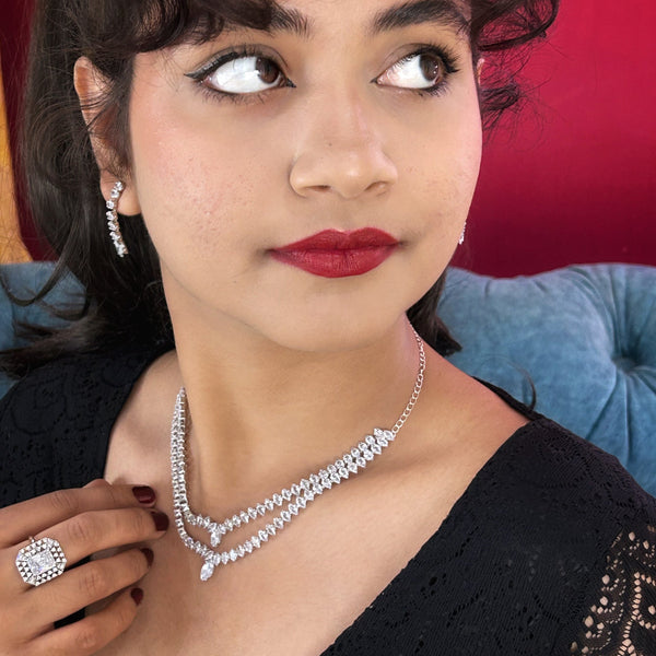 Designer Beautiful Stone Party Wear Necklace Set