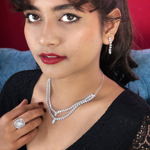 Designer Beautiful Stone Party Wear Necklace Set