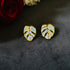 Mint Leaf anti-tarnish enamel stud earrings in mint green with high gold plating on stainless steel from Trenzify Store