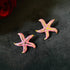 Star Bloom anti-tarnish enamel stud earrings in pink with high gold plating on stainless steel from Trenzify Store