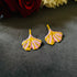 Petal Flow anti-tarnish enamel drop earrings in pink with high gold plating on stainless steel from Trenzify Store