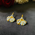 Petal Flow anti-tarnish enamel drop earrings in mint green with high gold plating on stainless steel from Trenzify Store