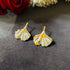 Petal Flow anti-tarnish enamel drop earrings in mint green with high gold plating on stainless steel from Trenzify Store