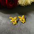 Golden Butterfly anti-tarnish stud earrings with textured butterfly design and high gold plating on stainless steel from Trenzify Store
