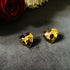 Golden Heart anti-tarnish stud earrings with sculpted heart design and high gold plating on stainless steel from Trenzify Store