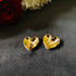 Golden Heart anti-tarnish stud earrings with sculpted heart design and high gold plating on stainless steel from Trenzify Store